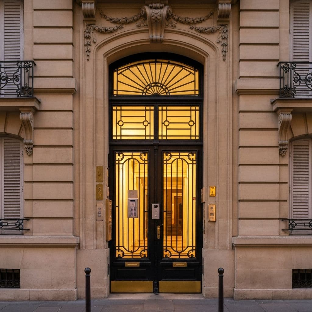 Entree et porte d'immeuble securisees a Paris