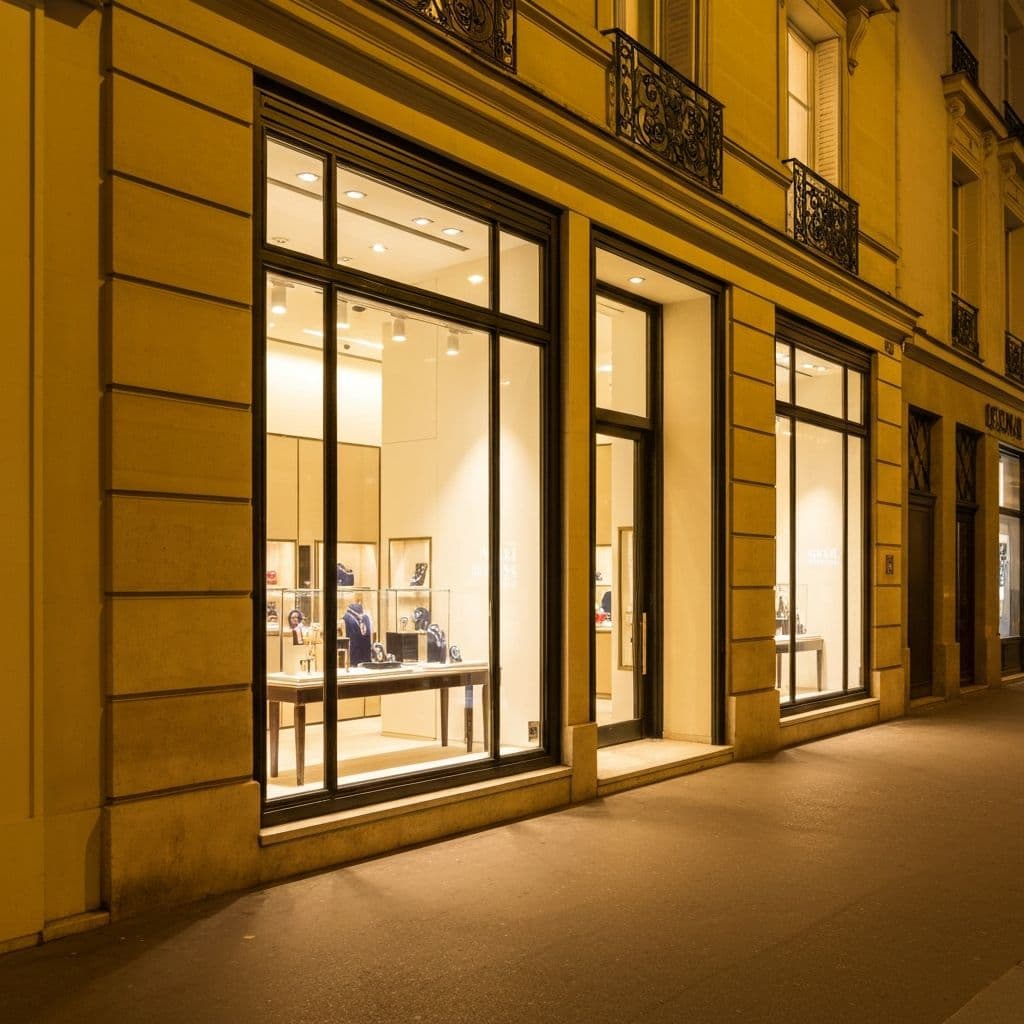 Vitrine et devanture de magasin a Paris