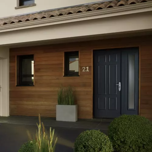 Porte d'entrée contemporaine anthracite