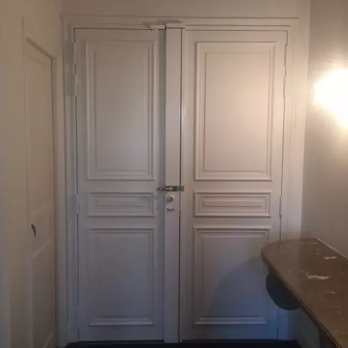 Double porte haussmannienne blanche
