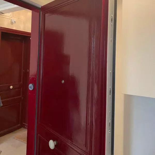 Bloc-porte Fichet bordeaux laqué